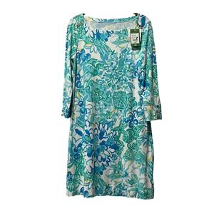 Lilly Pulitzer Sophie Dress Women's Medium Resort White In a Pinch Floral UPF 50